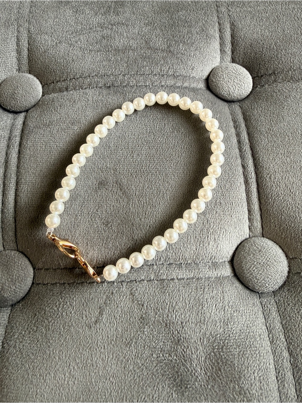 Classic Pearl Bead purse charm with Gold Clasp